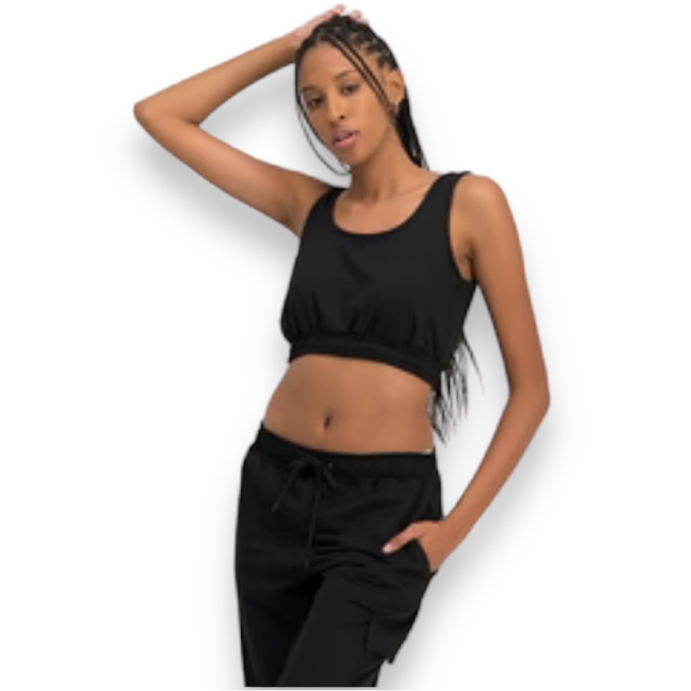 NEW Women’s Black Sleeveless Crop Top Scoop Neckline Plus Size XXL
